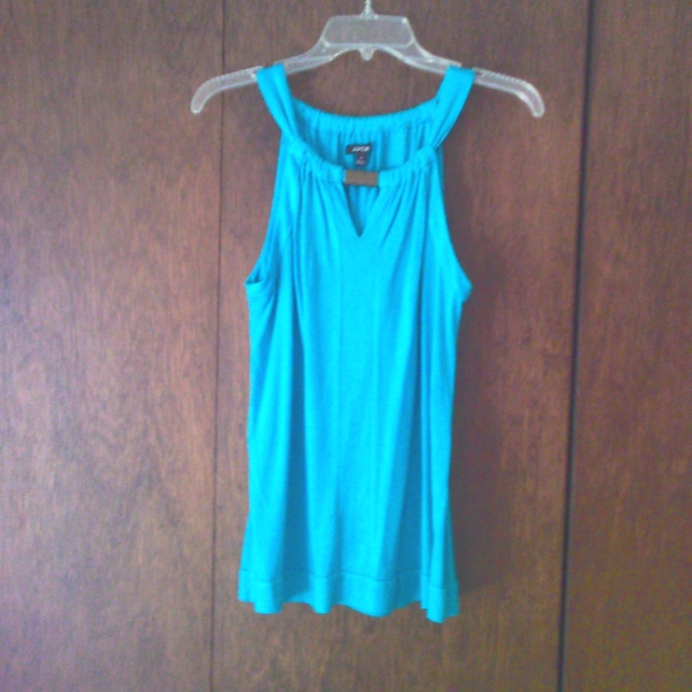 Teal Colored Top with Halter Style Neckline